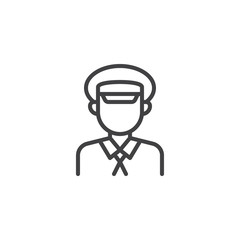 Taxi driver profile line icon. linear style sign for mobile concept and web design. Cab driver outline vector icon. Faceless people avatar symbol, logo illustration. Pixel perfect vector graphics