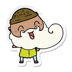 sticker of a happy man with beard and winter hat