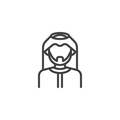 Saudi arab man line icon. linear style sign for mobile concept and web design. Arabian man outline vector icon. Faceless people avatar symbol, logo illustration. Pixel perfect vector graphics