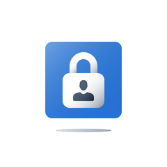 Privacy policy, personal data security, GDPR concept, vector icon