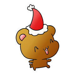 christmas gradient cartoon of kawaii bear