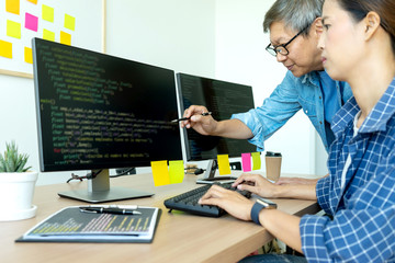 senior programmer work with Developing programming