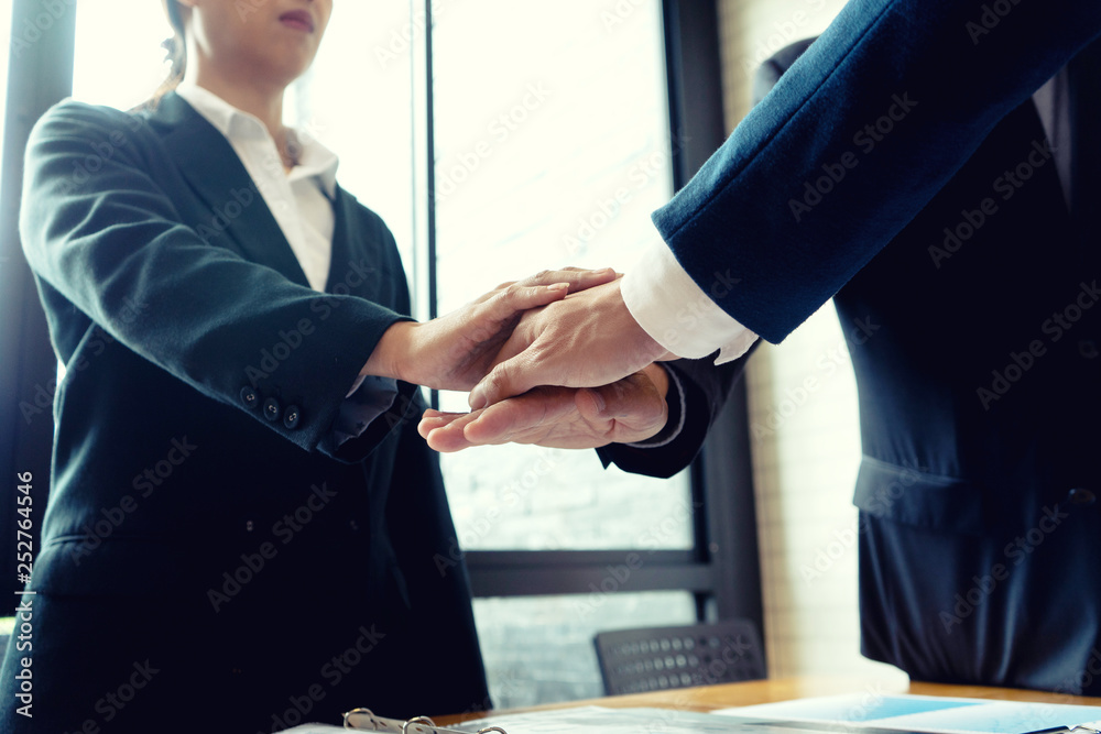 Sticker Businessman hand together Handshake for business