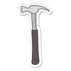 sticker of a cartoon hammer