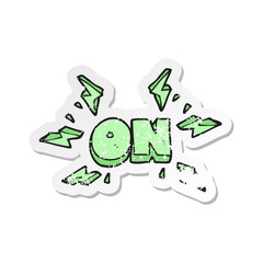 retro distressed sticker of a cartoon on symbol