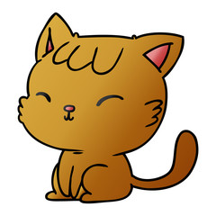 gradient cartoon of cute kawaii cat