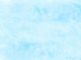 Abstract bright grunge sky light blue watercolor background. Aquarelle painted azure gradient color...