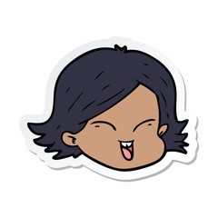 sticker of a cartoon female face