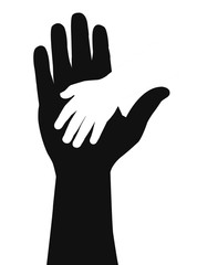 helping hands silhouette vector