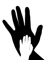 helping hands silhouette vector