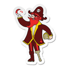 sticker of a cartoon pirate captain