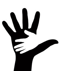 helping hands silhouette vector