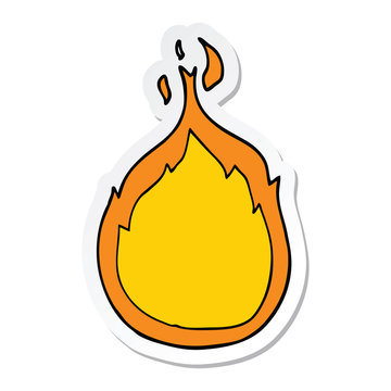 sticker of a cartoon flames