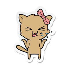 sticker of a cartoon cat