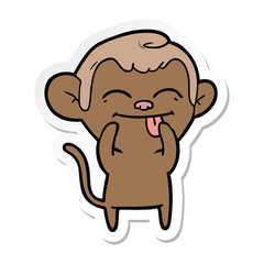 sticker of a funny cartoon monkey