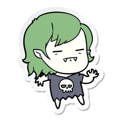 sticker of a cartoon undead vampire girl