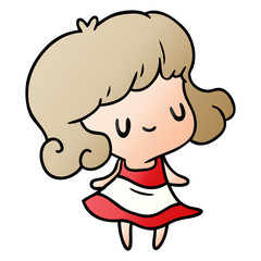 gradient cartoon kawaii of cute girl