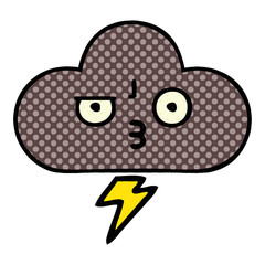 comic book style cartoon storm cloud