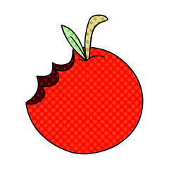 quirky comic book style cartoon apple