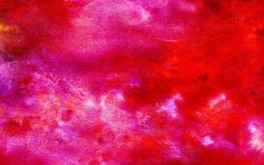 Abstract cosmic magenta hand drawn multicolor texture water color painted illustration. Grunge neon...
