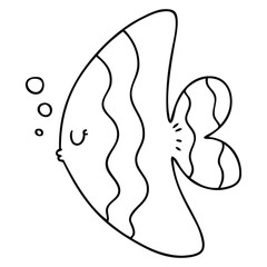 quirky line drawing cartoon fish