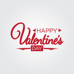 Valentine's Day greeting with Red Hearts isolated on white Background.