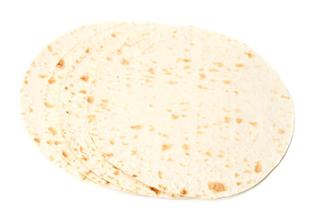 Tortilla wrap isolated on a white background