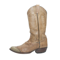 Cowboy's boots from a natural leather