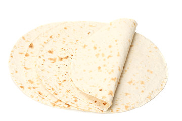 Tortilla wrap isolated on a white background