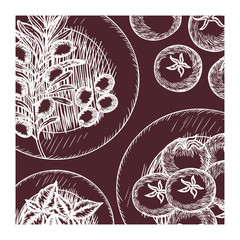 pattern of delicious italian food