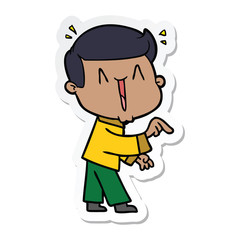 sticker of a cartoon excited man