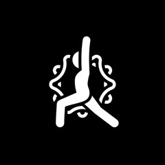 Yoga Warrior Pose Icon. Flat Design Isolated Illustration.