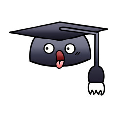 gradient shaded cartoon graduation hat