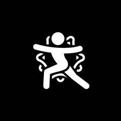 Yoga Warrior II Pose Icon. Flat Design Isolated Illustration.