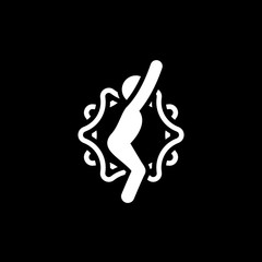 Yoga Chair Pose Icon. Flat Design Isolated Illustration.