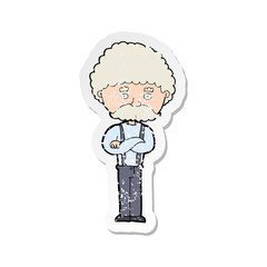 retro distressed sticker of a cartoon old man