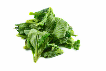 Fresh green leaves cabbage isolated on white background / Organic vegetable