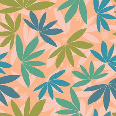 Fototapeta premium Seamless vector tropical pattern silhouette background, papercut foliage in a modern bright summer print design.