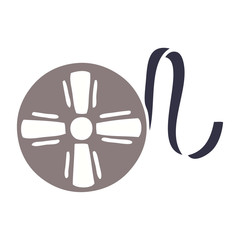 flat color retro cartoon movie tape