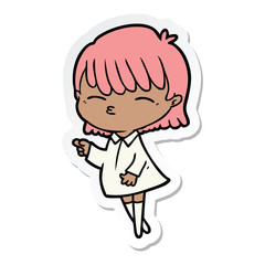 sticker of a cartoon woman