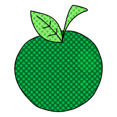quirky comic book style cartoon apple