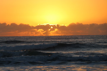 sunset waves