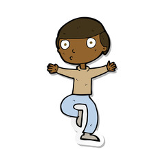 sticker of a cartoon startled man