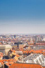 Fototapeta na wymiar Zagreb down town skyline, panoramic view, Croatia capital