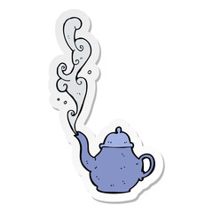 sticker of a cartoon teapot