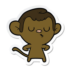 sticker of a cartoon monkey