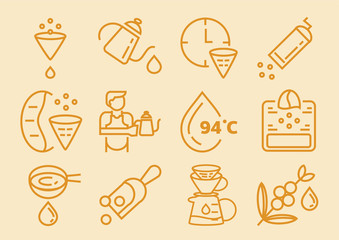 drip coffee icon with filter paper