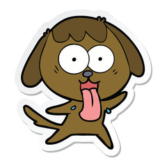 sticker of a cute cartoon dog