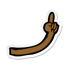 sticker of a cartoon arm