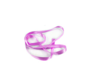rope purple for ribbon bow isolated on white background